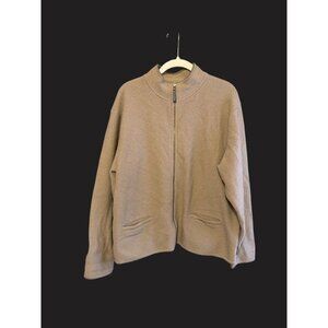 Woolrich Womens Khaki Full-Zip Wool Jacket XL With Pockets